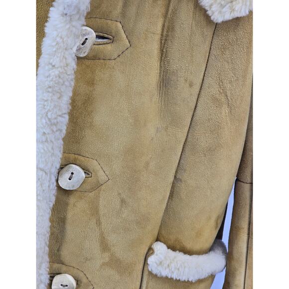 Knights Tailor Ltd Tan Pure Virgin Wool Sheerling Handcrafted Coat - Picture 6 of 9